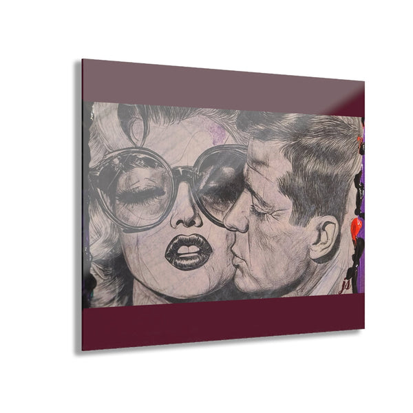 Marilyn and JFK A Love Affair Stencil Art With Charcoal Acrylic - Château Wanton