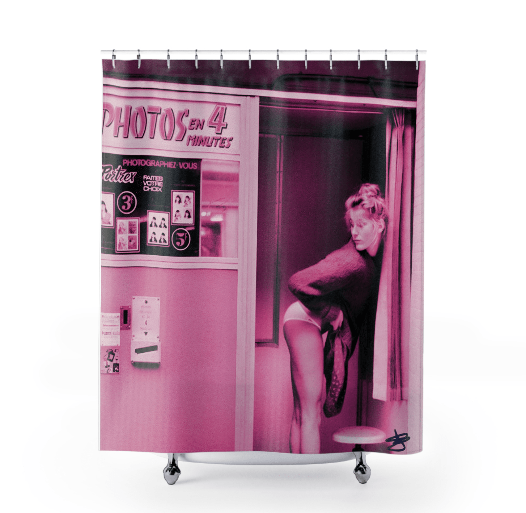 A Girl Walks Into A Photo Booth | Shower Curtain | Edition. 048 - Château Wanton